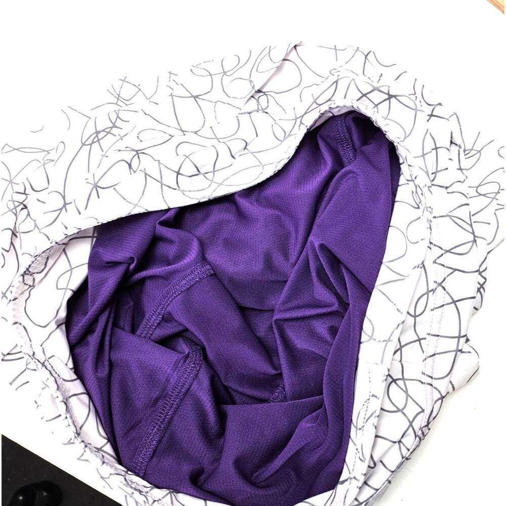 JoFit Golf Tennis Skirt Women's sz L White & Purple Skort Sporty - Picture 7 of 9